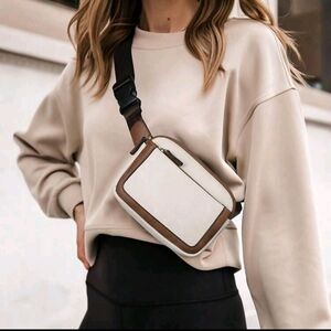 Cream and Tan Waist/Fanny Pack
